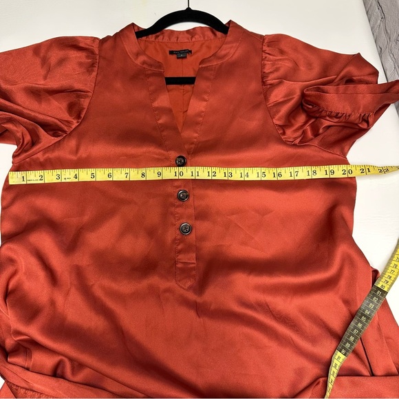Ann Taylor orange satin midi dress size m - Picture 7 of 14